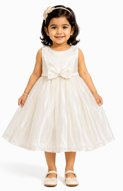 Girls Organza Party Dress with Bow
