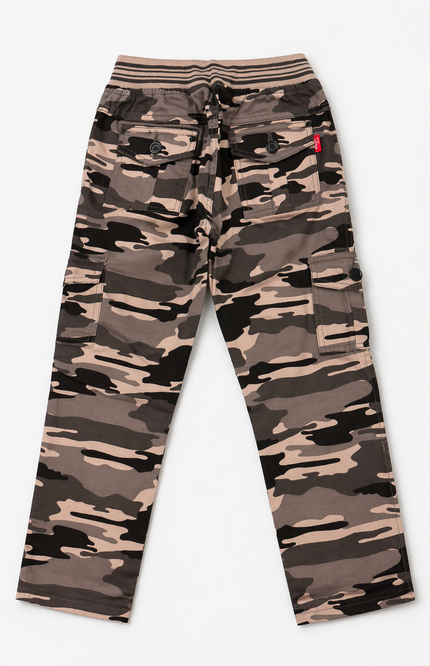 Classic Camo Cargo Trousers with Elastic Waist
