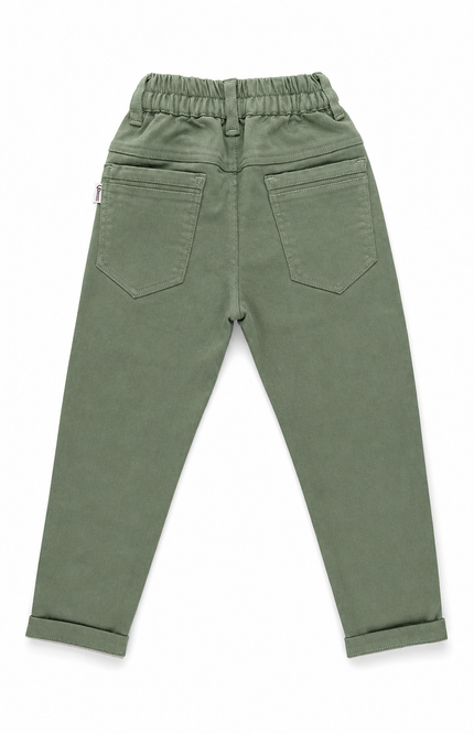 Boys Abstract Print Shirt with Sage Green Pants Co-ord Set
