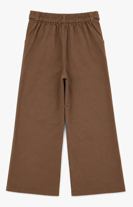 Brown Wide-Leg Kids Trousers