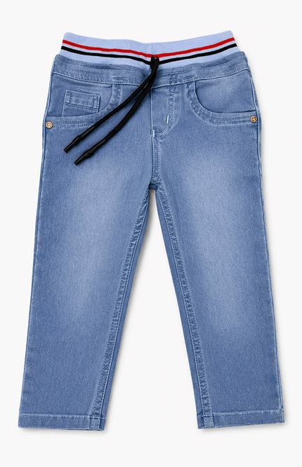 Kids Casual Blue Denim Joggers Fine 993