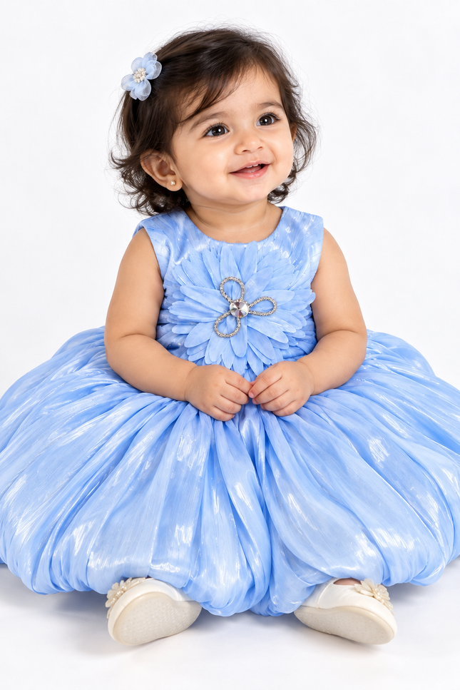 Girls’ Blue Shimmer Party Frock