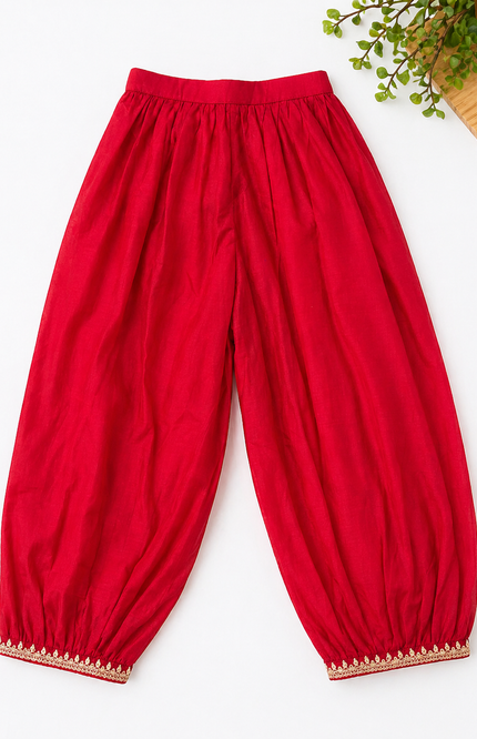 Girls Festive Kurti Dhoti Set with Dupatta