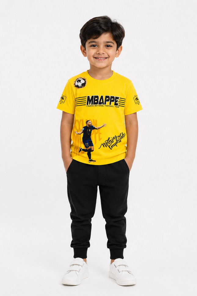 Mbappé Football Graphic Kids T-Shirt