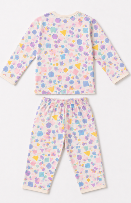 Geometric Print Kids’ Night Suit Set