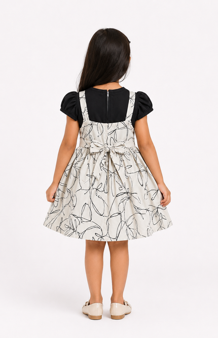Abstract Print Fit & Flare Dress
