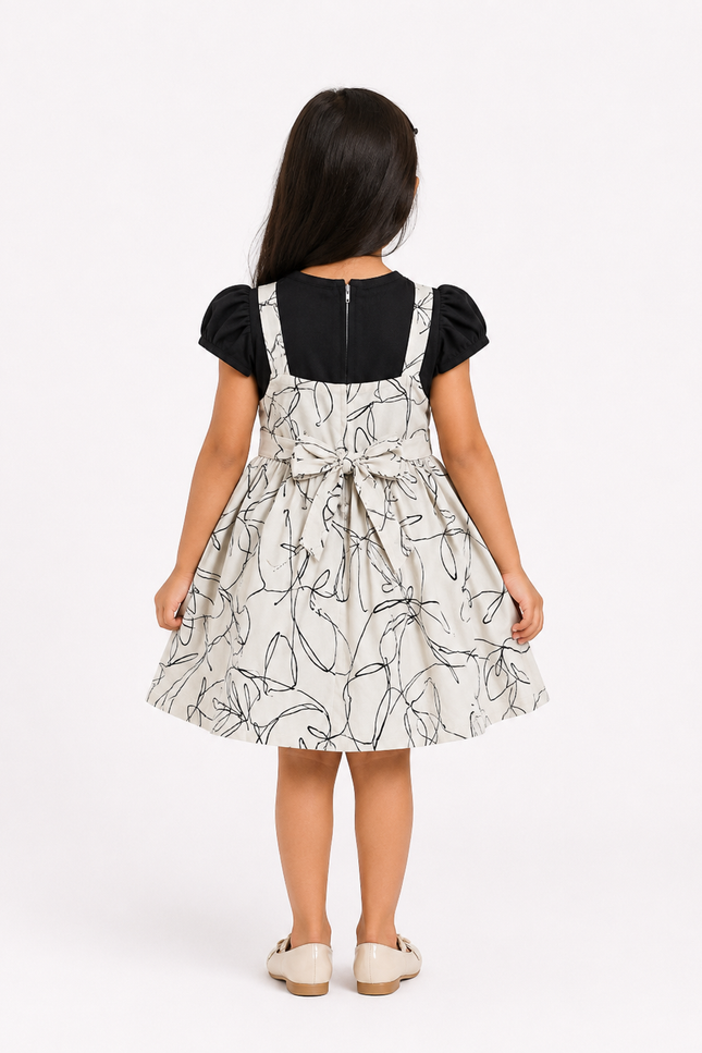 Abstract Print Fit & Flare Dress