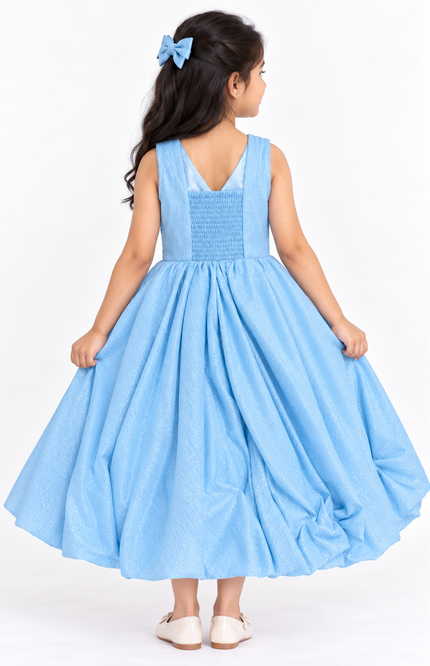 Sky Blue Shimmer Party Dress for Girls