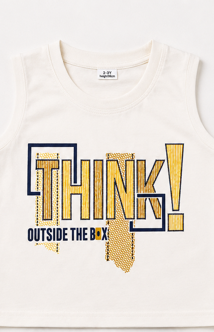 Yellow Striped Summer Co-Ord Set with Graphic Tank