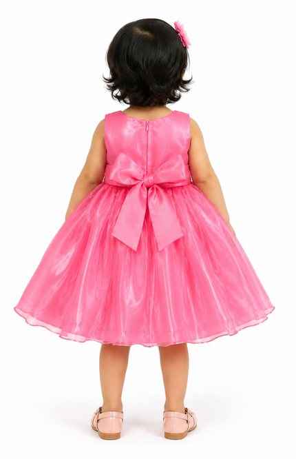 Girls Organza Party Dress with Bow