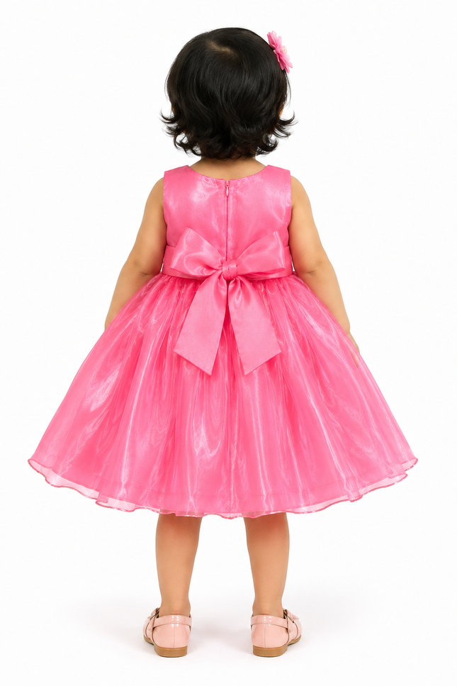 Girls Organza Party Dress with Bow