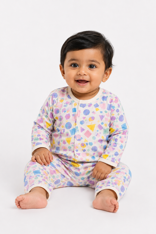 Geometric Print Kids’ Night Suit Set