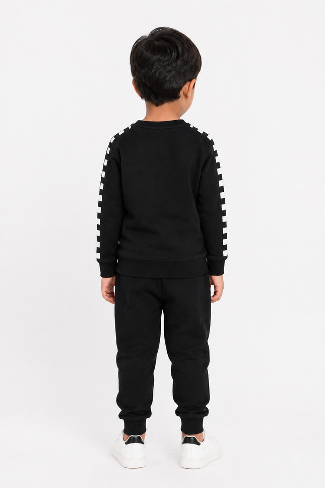 Checkered Stripe Crewneck Sweatshirt