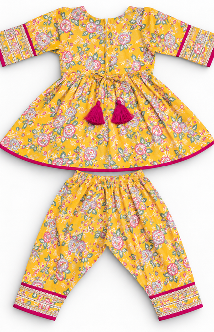 Floral Printed Kurta & Dhoti Set for Baby Girls